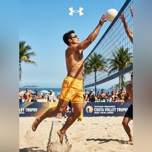 Under Armour Yellow and Orange Speedpocket Shorts